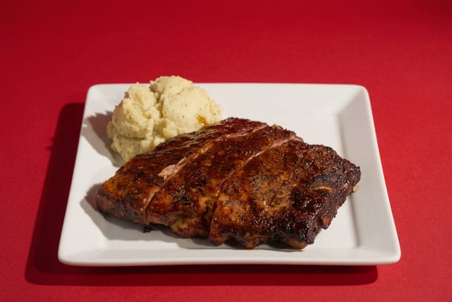 1/3 Slab BBQ St. Louis Pork Spare Ribs.
