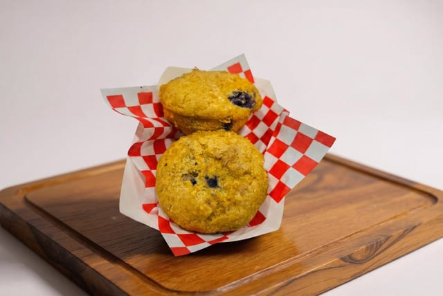 Blueberry Corn Muffins.